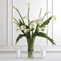 Abundant Calla Vase in White