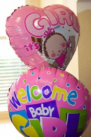 Welcome Baby Girl Balloon Bouquet